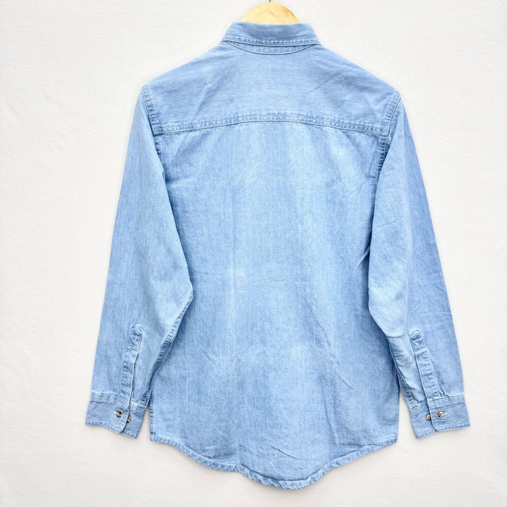 Vintage Bear-Back Guarantee Pioneer Seeds Chambray Work Shirt Small NWT USA Made - Picture 11 of 14